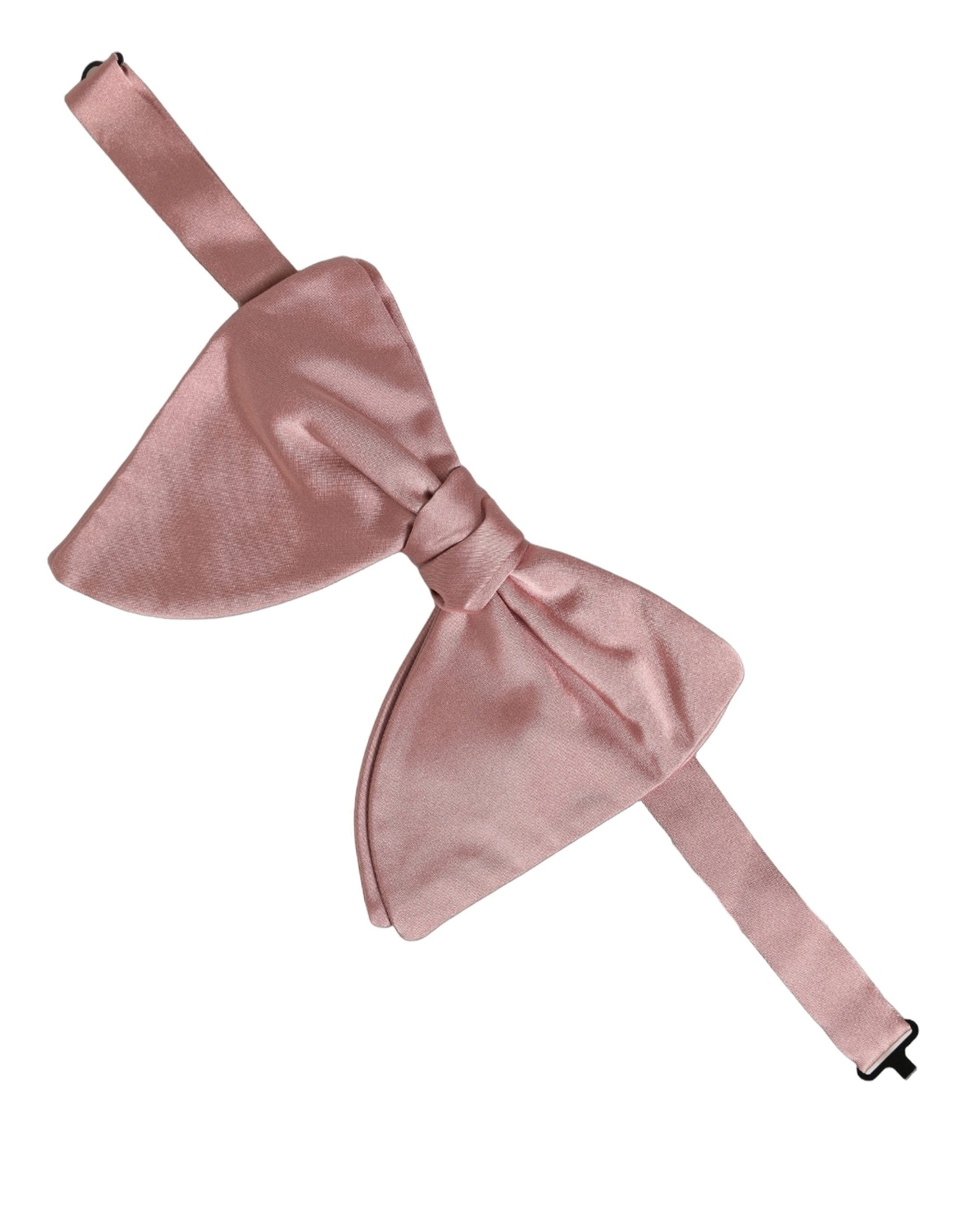 Dolce & Gabbana Men Pink 100% Silk Adjustable Neck Papillon Bow Tie