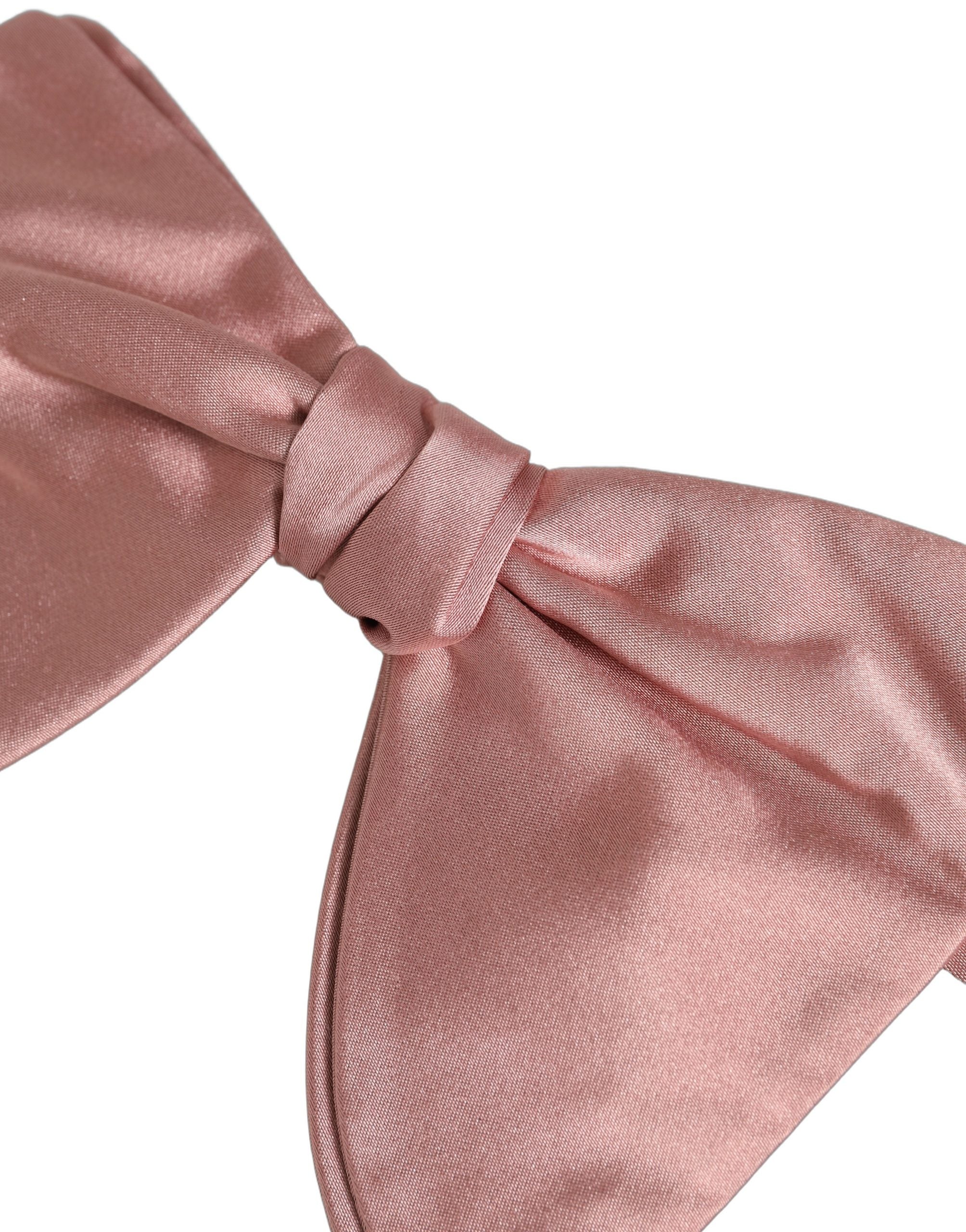 Dolce & Gabbana Men Pink 100% Silk Adjustable Neck Papillon Bow Tie