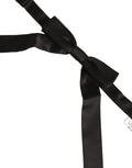 Dolce & Gabbana Men Black 100% SIlk Adjustable Neck Papillon Bow Tie