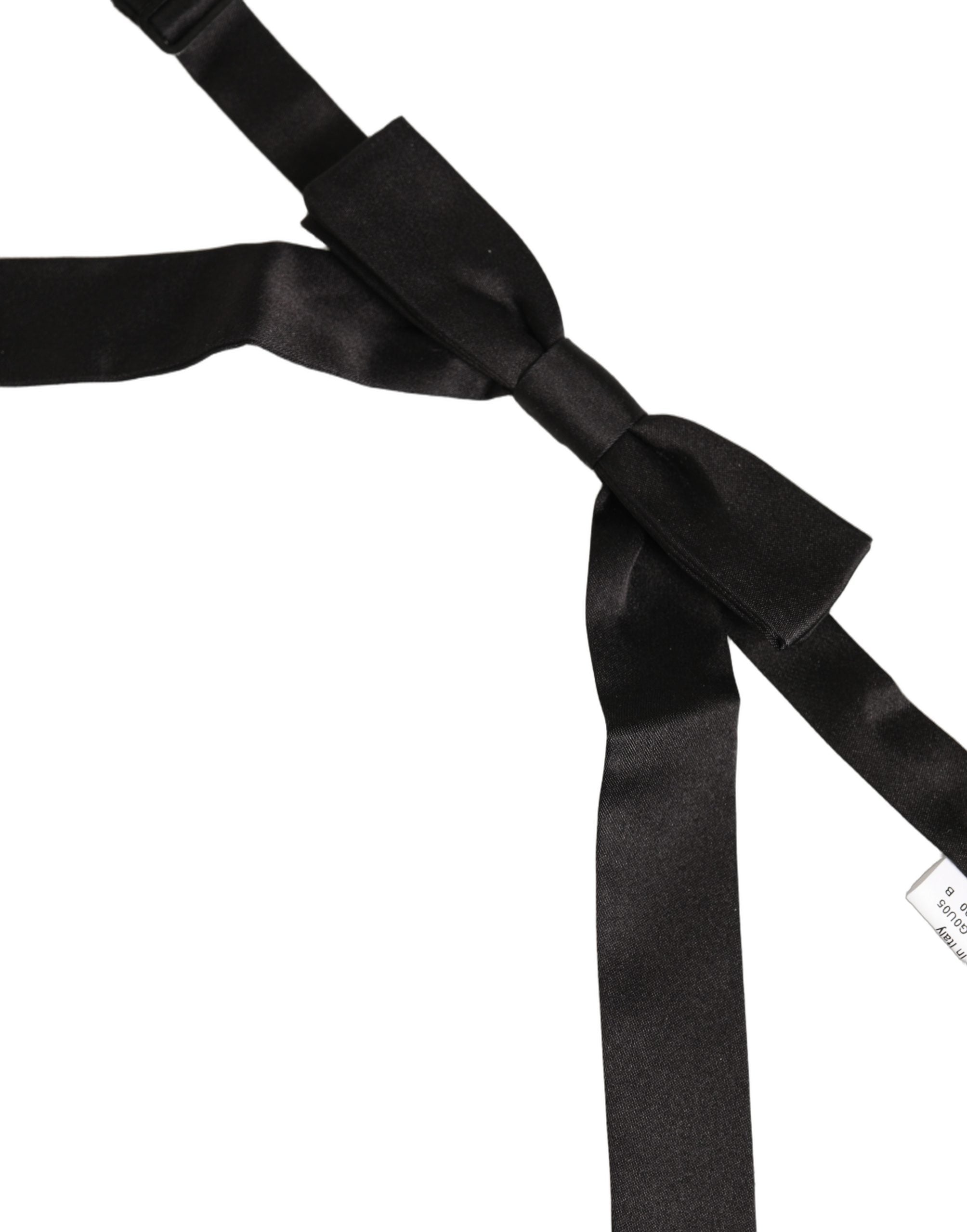 Dolce & Gabbana Men Black 100% SIlk Adjustable Neck Papillon Bow Tie