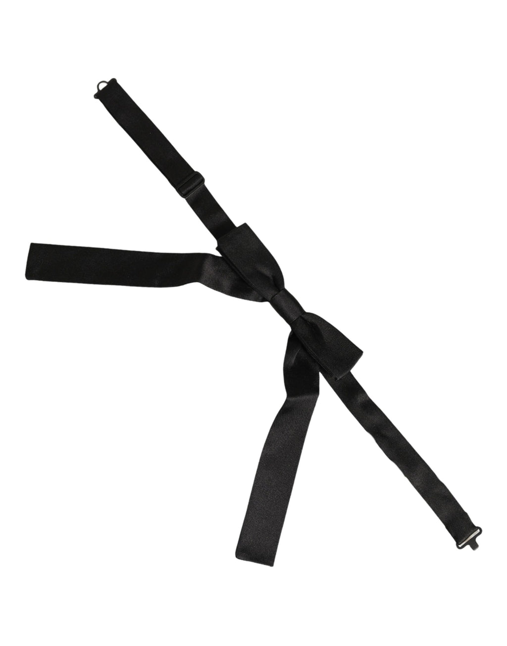 Dolce & Gabbana Men Black 100% SIlk Adjustable Neck Papillon Bow Tie