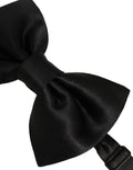 Dolce & Gabbana Men Black 100% Silk Adjustable Neck Papillon Bow Tie