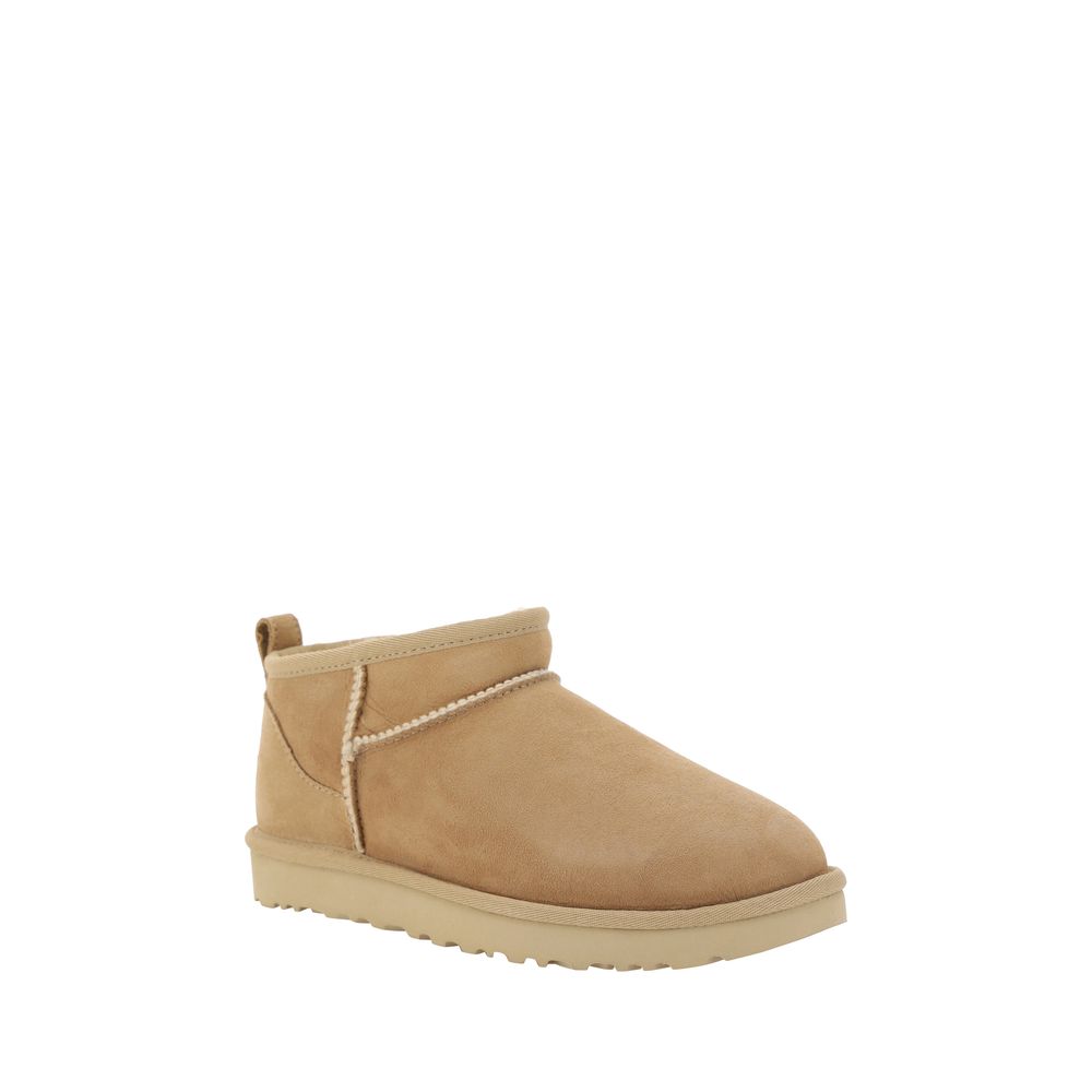 UGG Beige Suede Leather Ankle Boots