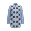 Alemais Blue Linen Pattern Shirt