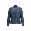Etro Blue Silk Turtleneck