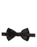 Dolce & Gabbana Men Black 100% Silk Adjustable Neck Papillon Bow Tie