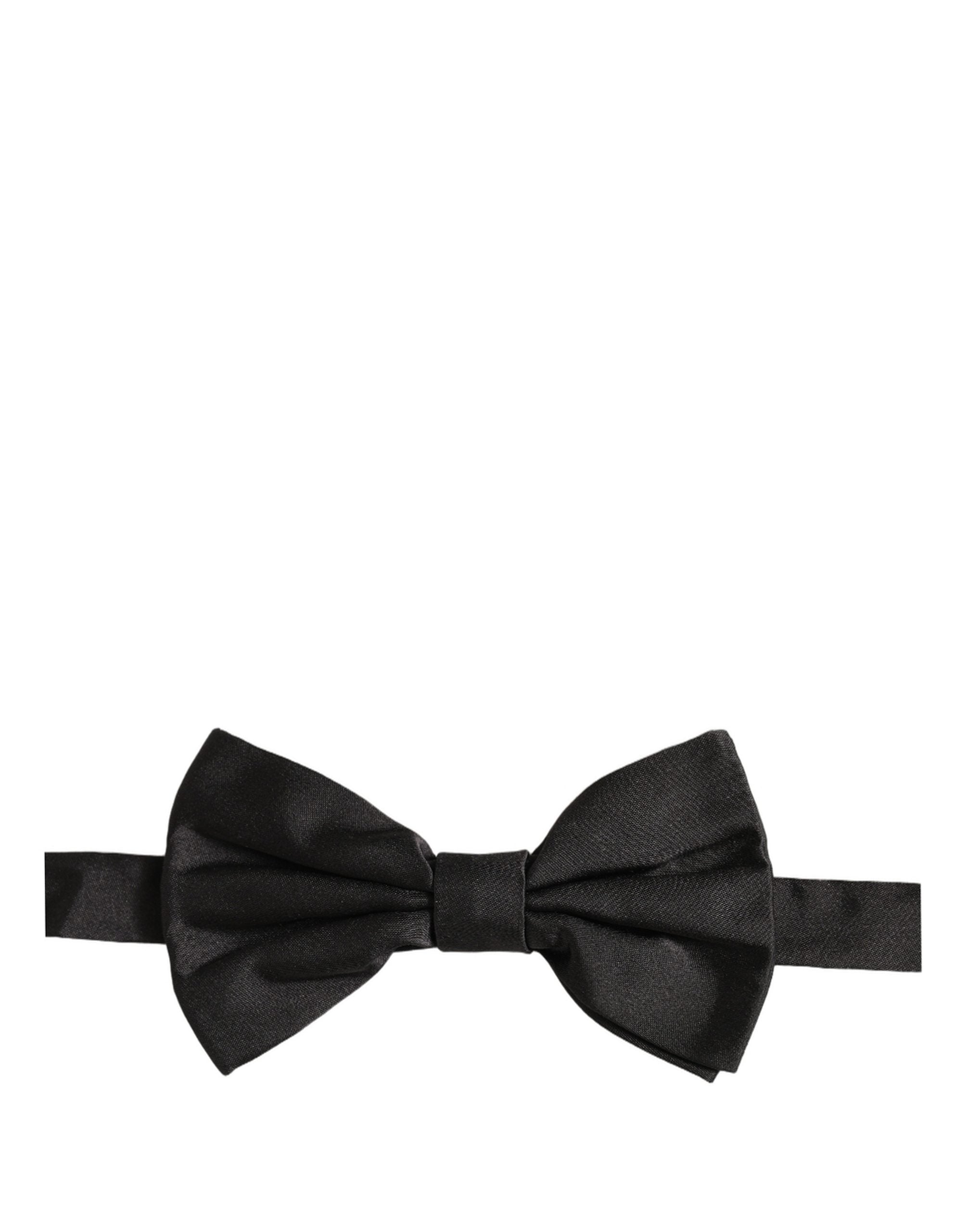 Dolce & Gabbana Men Black 100% Silk Adjustable Neck Papillon Bow Tie