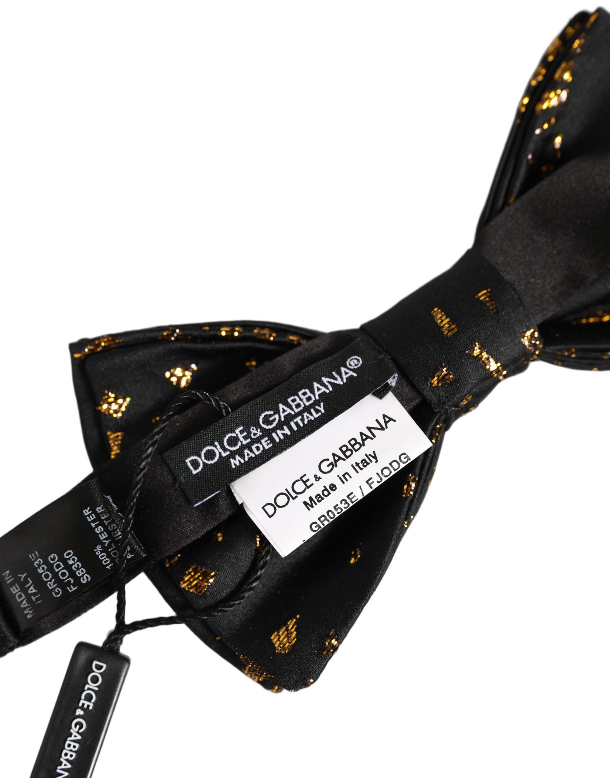 Dolce & Gabbana Dark Gray Speckle Pattern Adjustable Neck Papillon Bow Tie