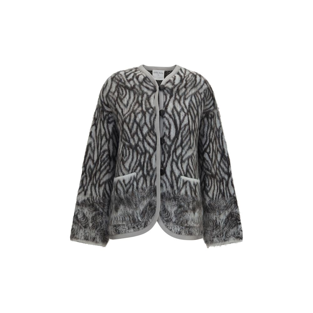 Forte_Forte Gray Alpaca Vicugna Pacos Cardigan