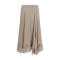 P.A.R.O.S.H. Beige Acetate Midi Skirt