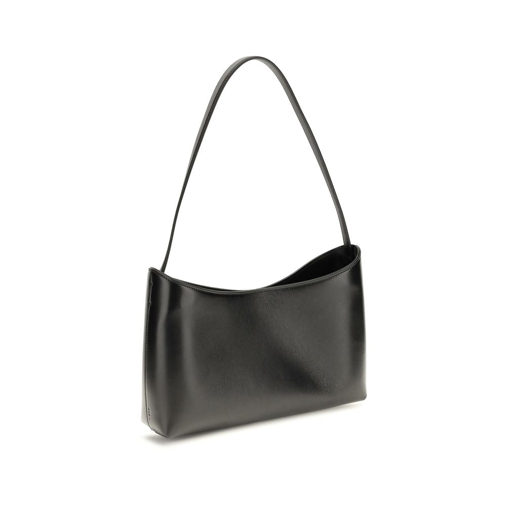 The Row Black Calf Leather Bos Taurus Shoulder Bag