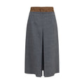 Prada Gray Wool Oves Aries Midi Skirt