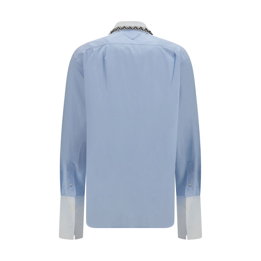 Prada Blue Cotton Dress Shirt