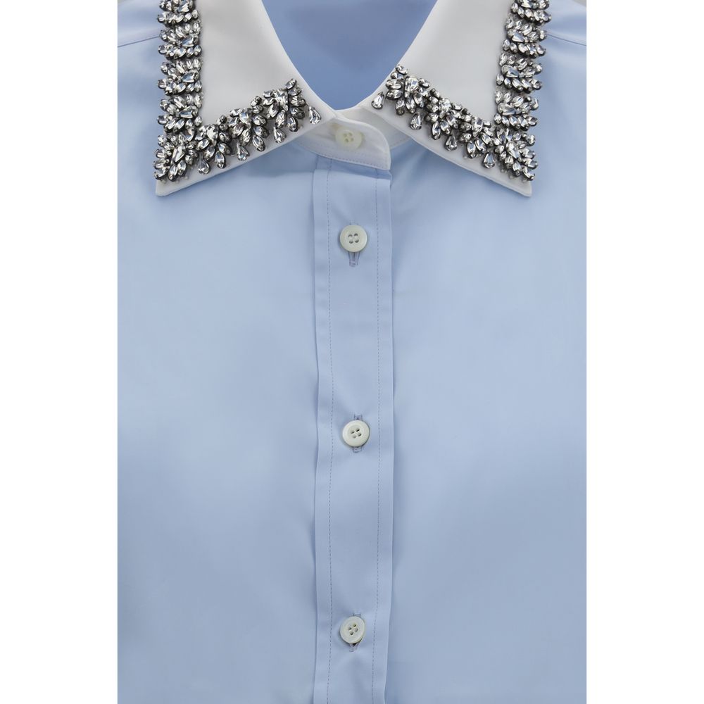 Prada Blue Cotton Dress Shirt