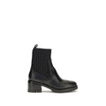 Santoni Black Calf Leather Bos Taurus Ankle Boots