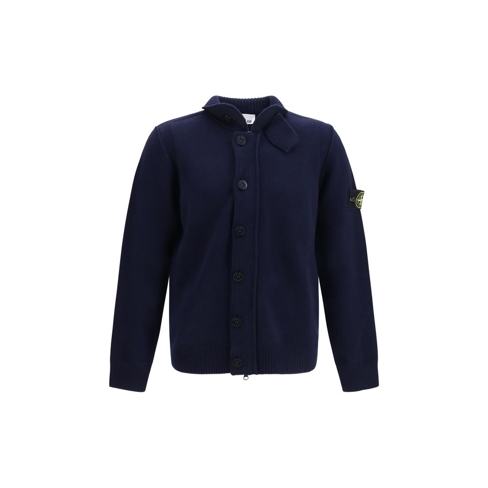 Stone Island Blue Cotton Cardigan