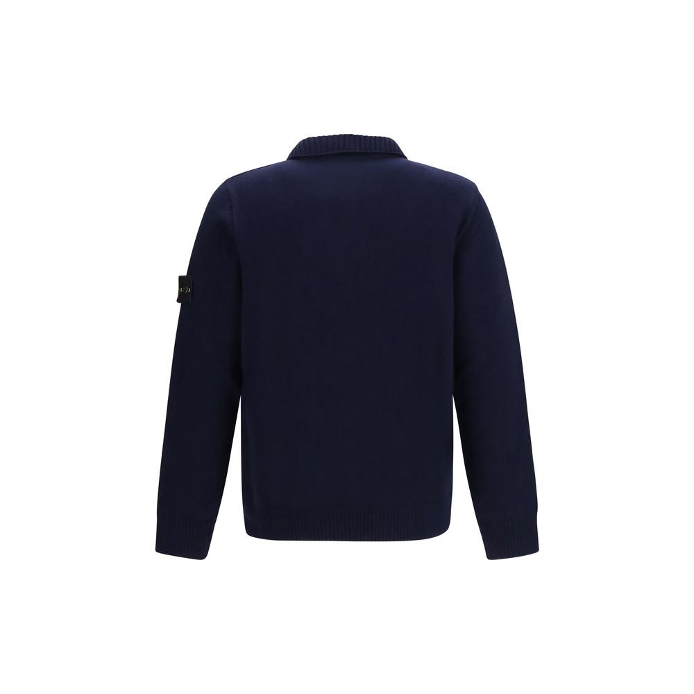 Stone Island Blue Cotton Cardigan