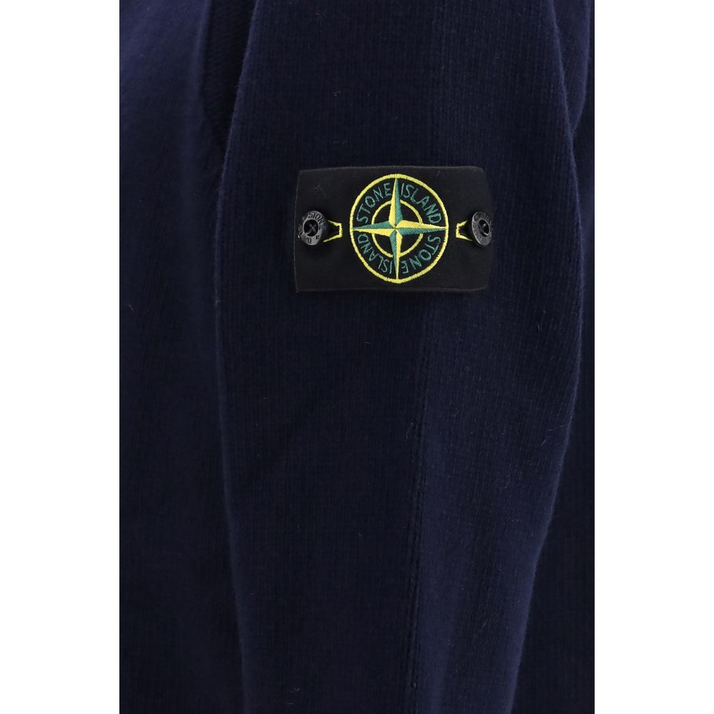 Stone Island Blue Cotton Cardigan
