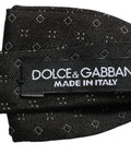 Dolce & Gabbana Black Diamond Pattern Adjustable Neck Papillon Bow Tie