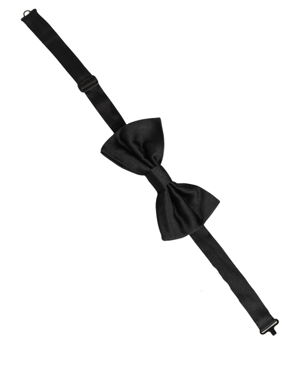 Dolce & Gabbana Men Black 100% Silk Adjustable Neck Papillon Bow Tie