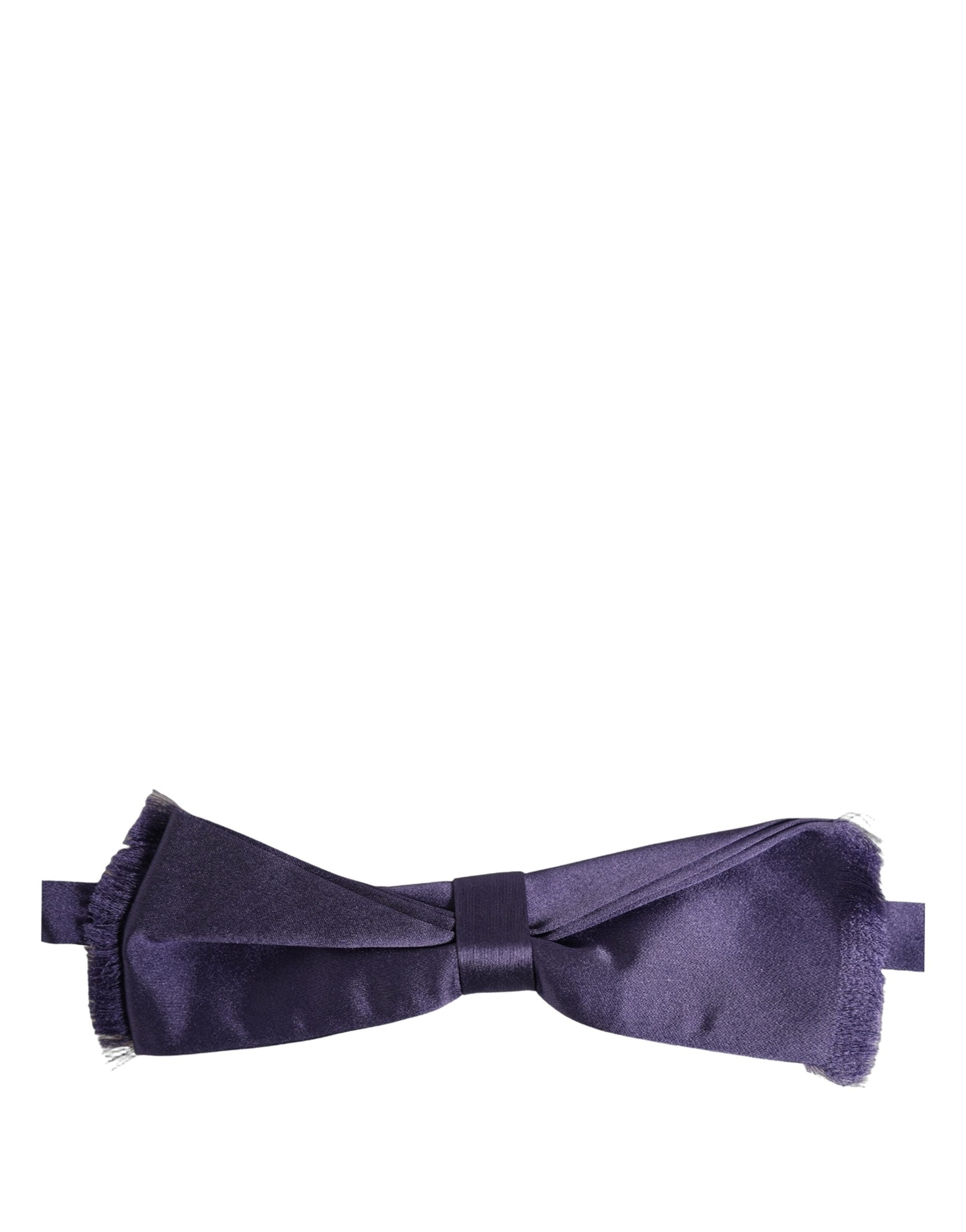 Dolce & Gabbana Men Purple 100% Silk Adjustable Neck Papillon Bow Tie