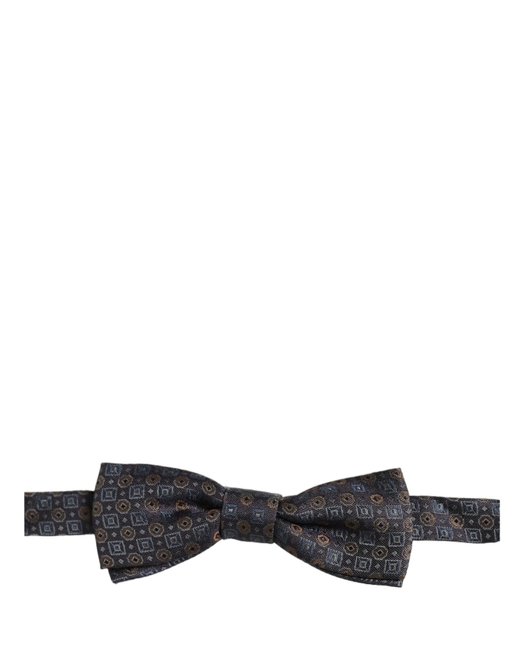 Dolce & Gabbana Men Dark Gray Geometric Adjustable Neck Bow Tie