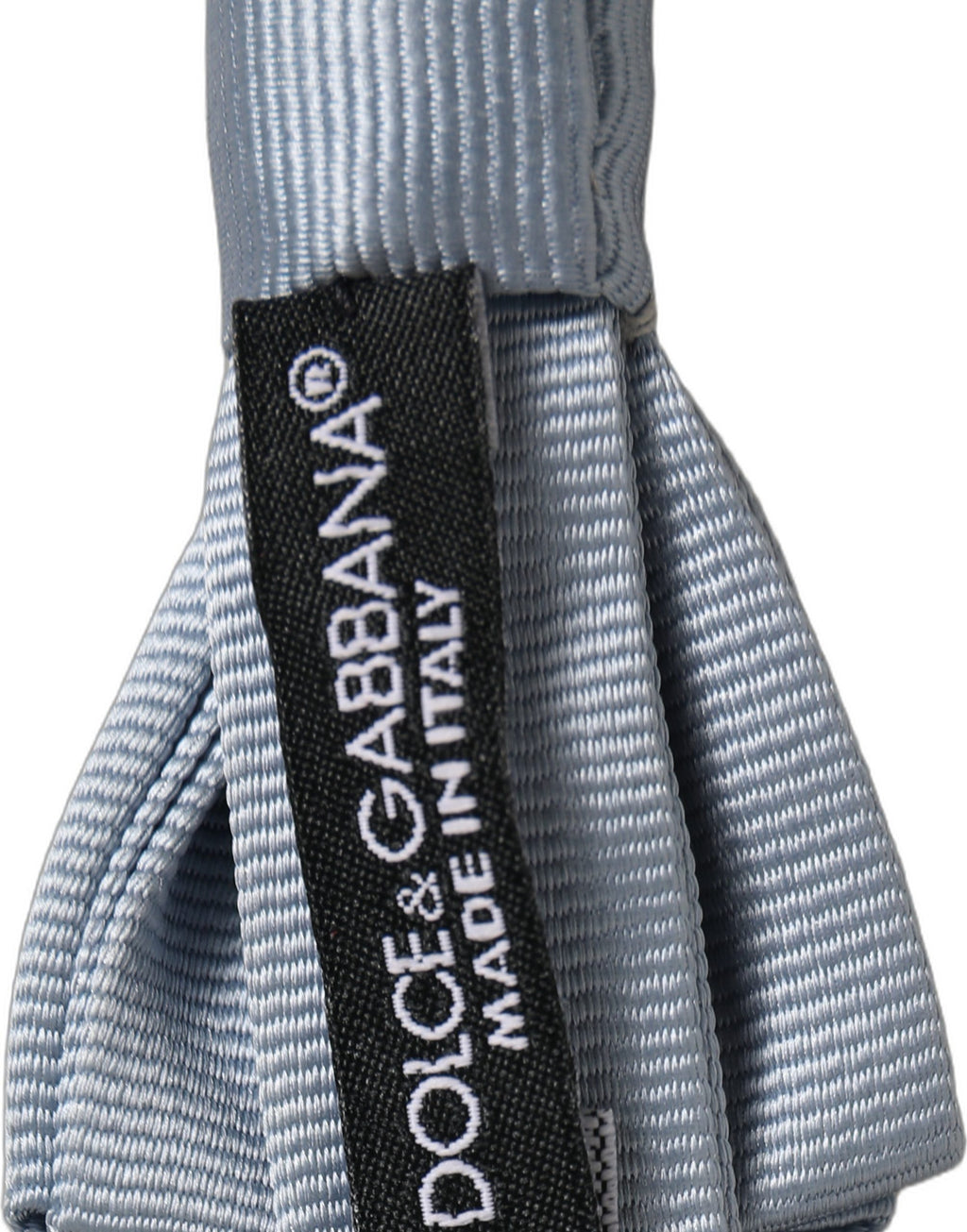 Dolce & Gabbana Men Light Blue Silk Adjustable Neck Papillon Bow Tie