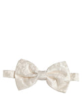 Dolce & Gabbana Men White Floral Silk Adjustable Neck Papillon Bow Tie