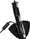 Dolce & Gabbana Black Silver 100% Silk Adjustable Neck Papillon Bow Tie