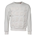 Dolce & Gabbana White Embossed Logo Cotton Crew Neck Sweater
