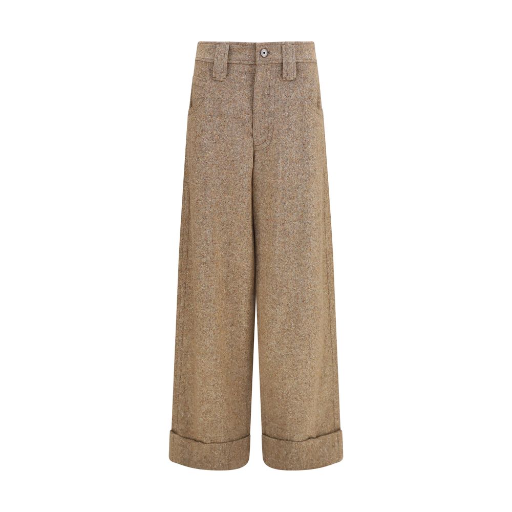Brunello Cucinelli Beige Wool Oves Aries Casual Pants