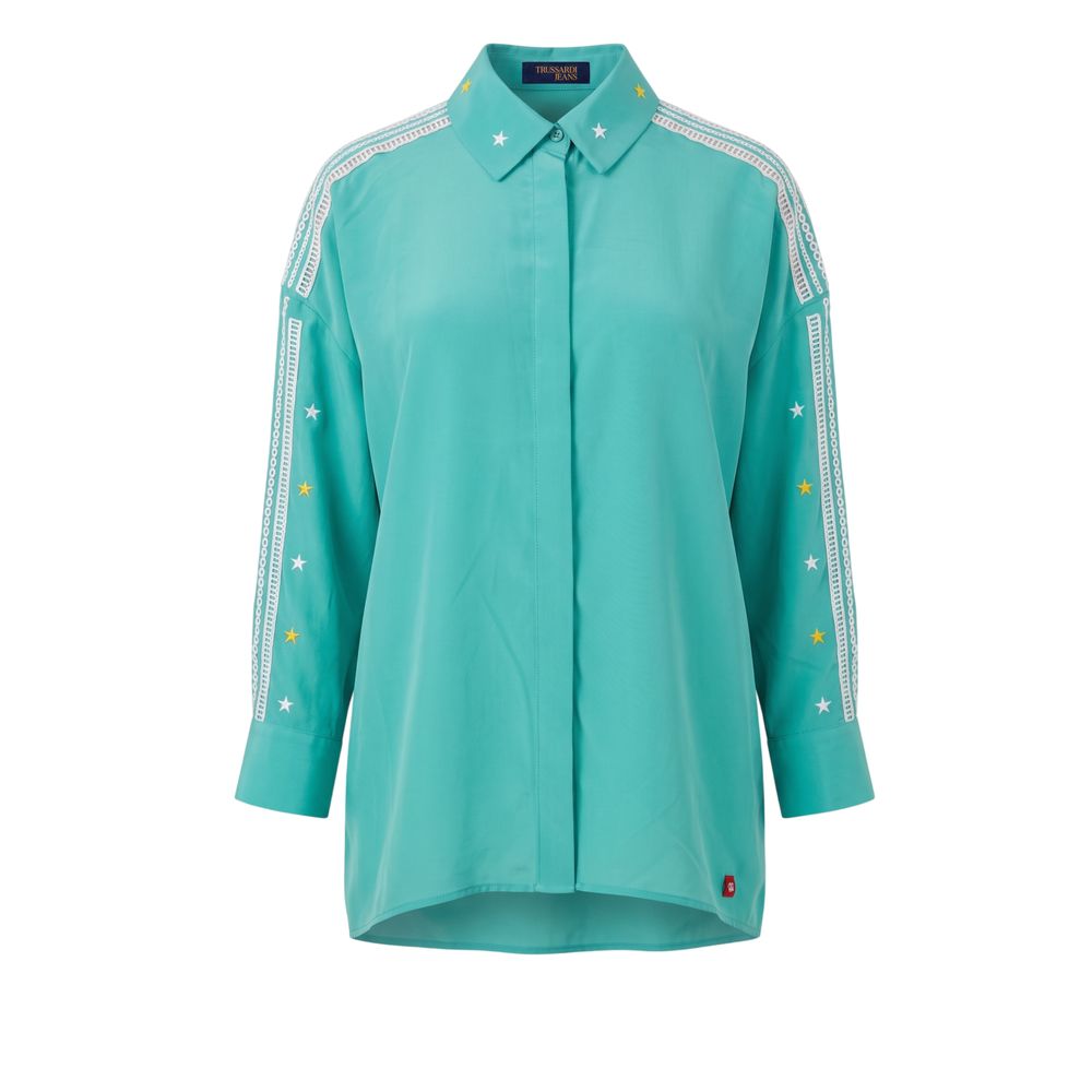 Trussardi Jeans Green Polyester Women Shirt