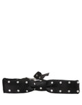 Dolce & Gabbana Black White Polka Dot Adjustable Neck Papillon Bow Tie