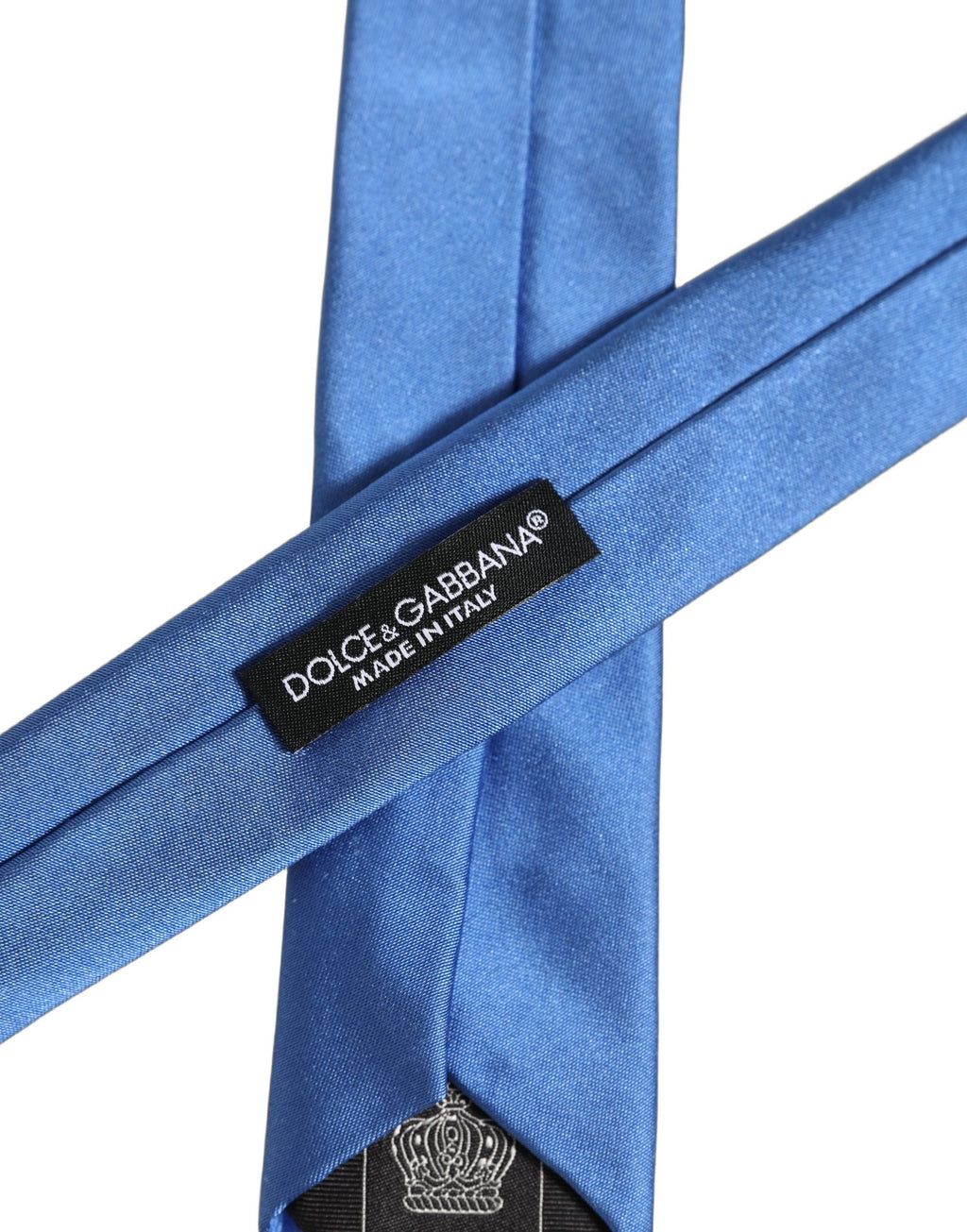 Dolce & Gabbana Men Blue 100% Silk Satin Adjustable Tied Necktie Tie