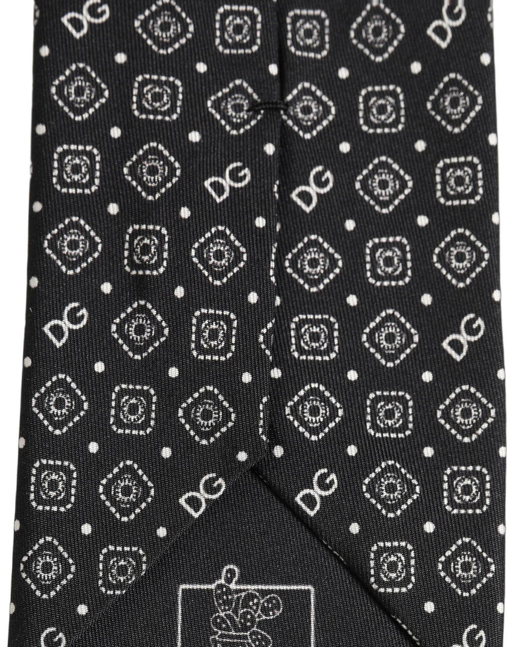 Dolce & Gabbana Men Dark Gray DG Logo 100% Silk Adjustable Tied Necktie Tie