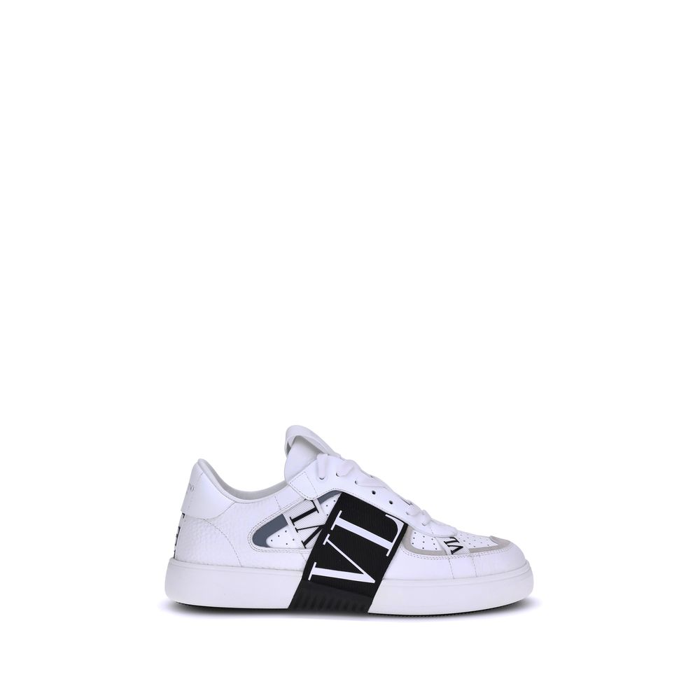 Valentino Garavani White Calf Leather Bos Taurus Low Top Sneakers