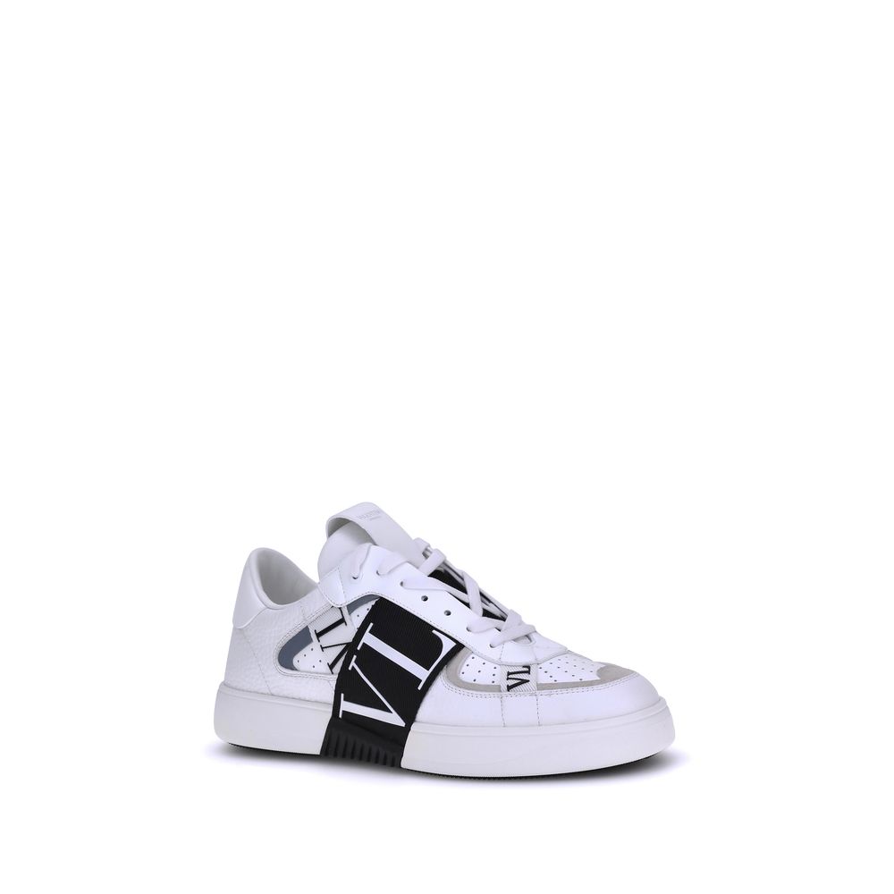 Valentino Garavani White Calf Leather Bos Taurus Low Top Sneakers