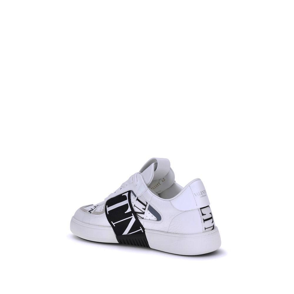 Valentino Garavani White Calf Leather Bos Taurus Low Top Sneakers