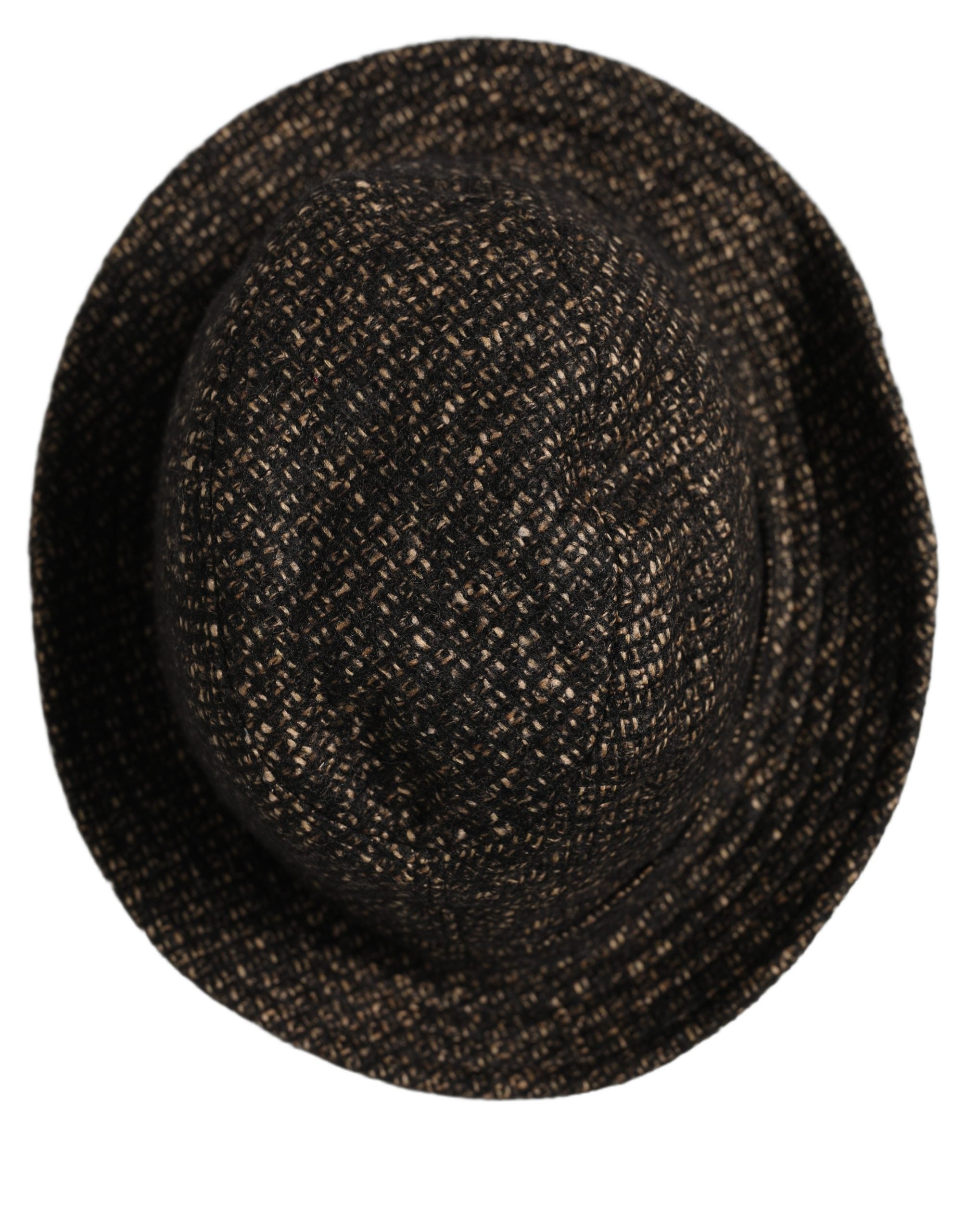 Dolce & Gabbana Gray Melange Blended Textured Tweed Capello Hat