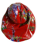 Dolce & Gabbana Glossy Red Floral Wide Brim Bucket Capello Hat