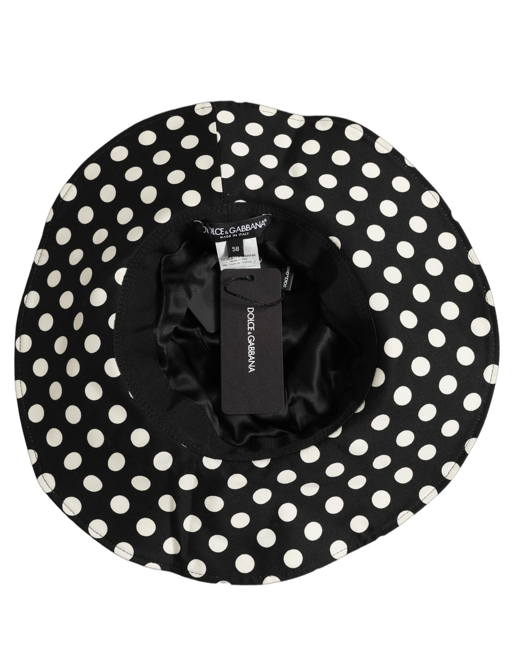 Dolce & Gabbana Black White Polka Dot Cotton Bucket Capello Hat