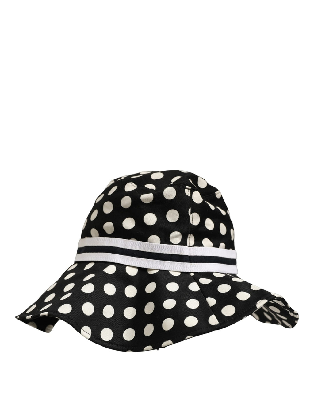 Dolce & Gabbana Black White Polka Dot Cotton Bucket Capello Hat