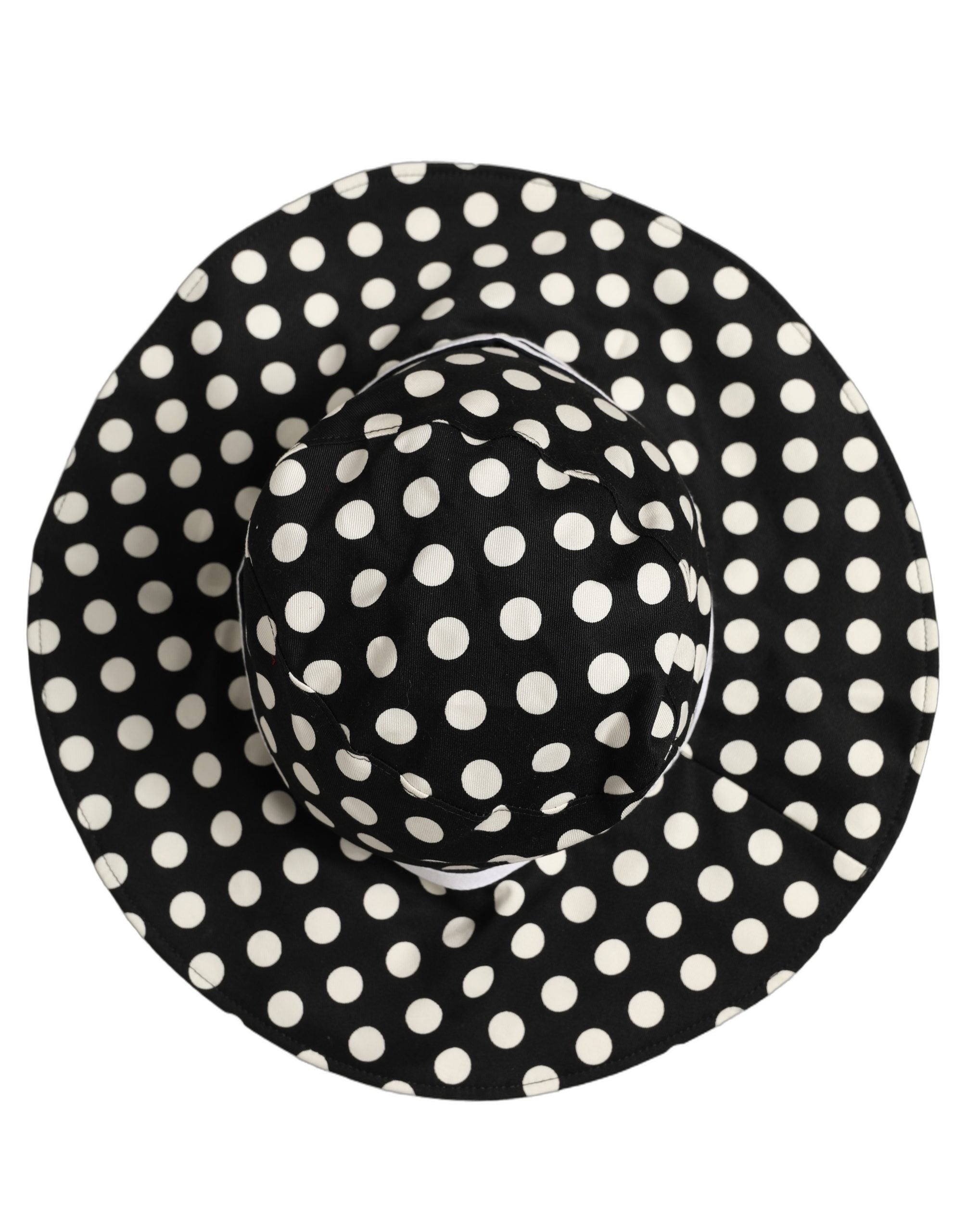 Dolce & Gabbana Black White Polka Dot Cotton Bucket Capello Hat
