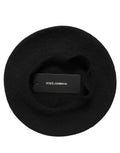 Dolce & Gabbana Black Wool French Style Beret Capello Hat