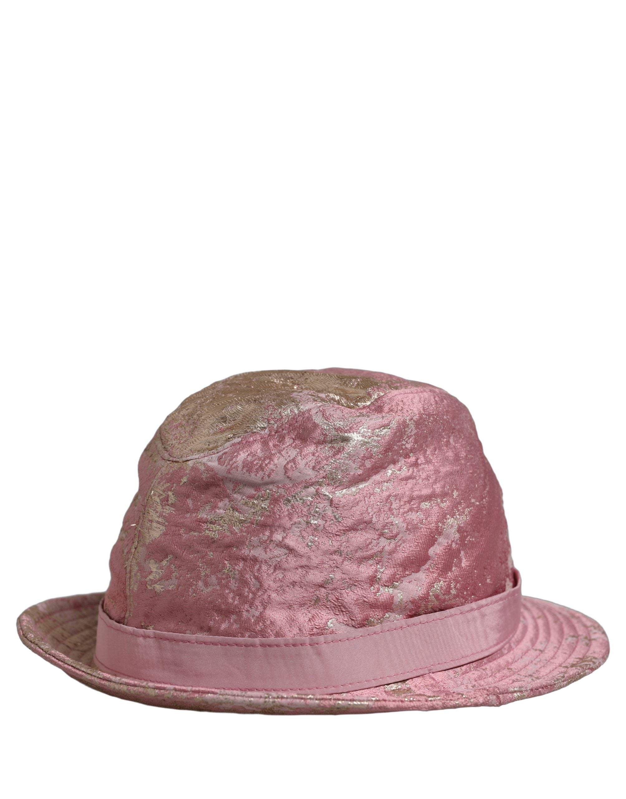 Dolce & Gabbana Pink Metallic Jacquard Pattern Bucket Capello Hat