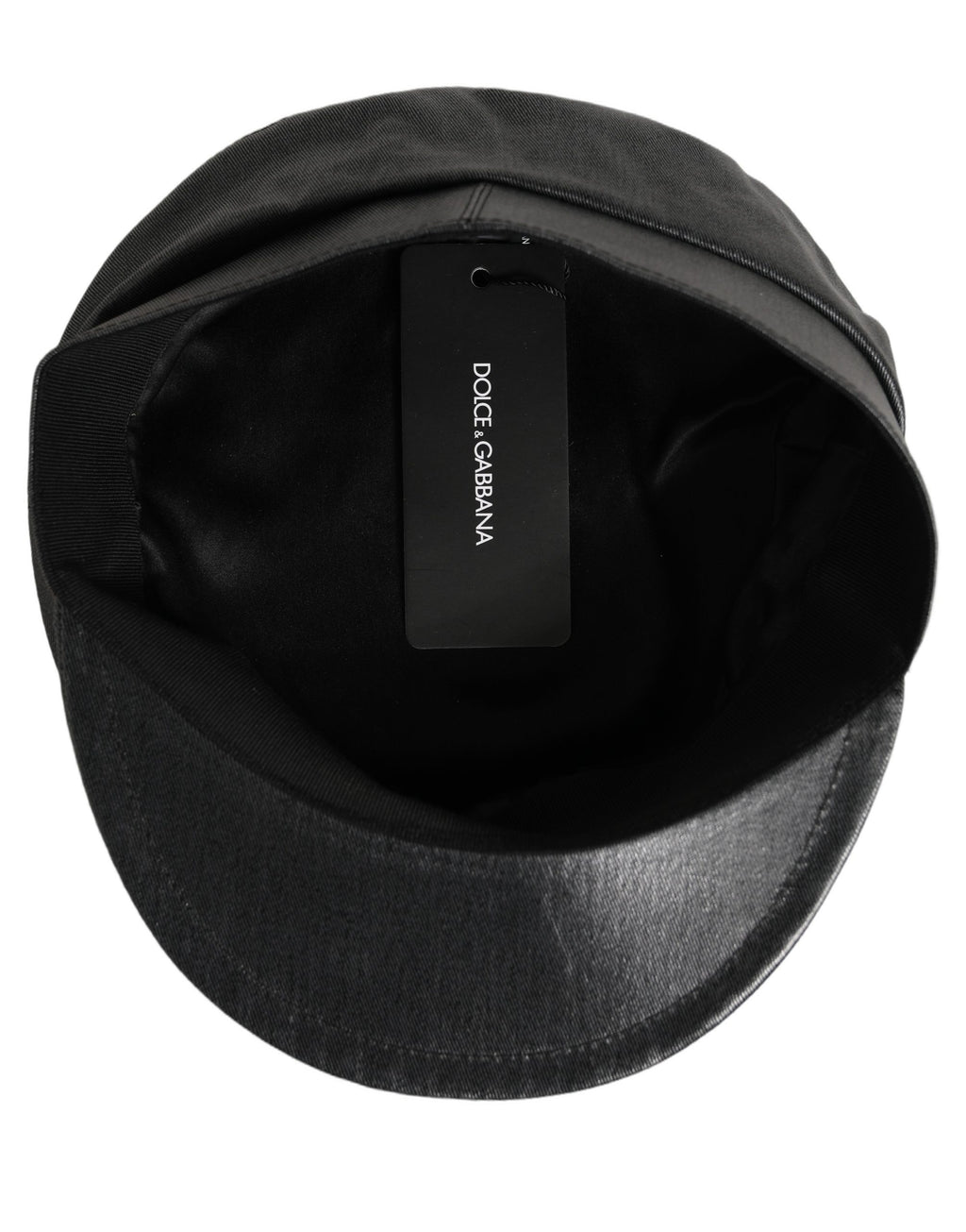 Dolce & Gabbana Black Cotton Gold DG Chain Baker Boy Capello Hat