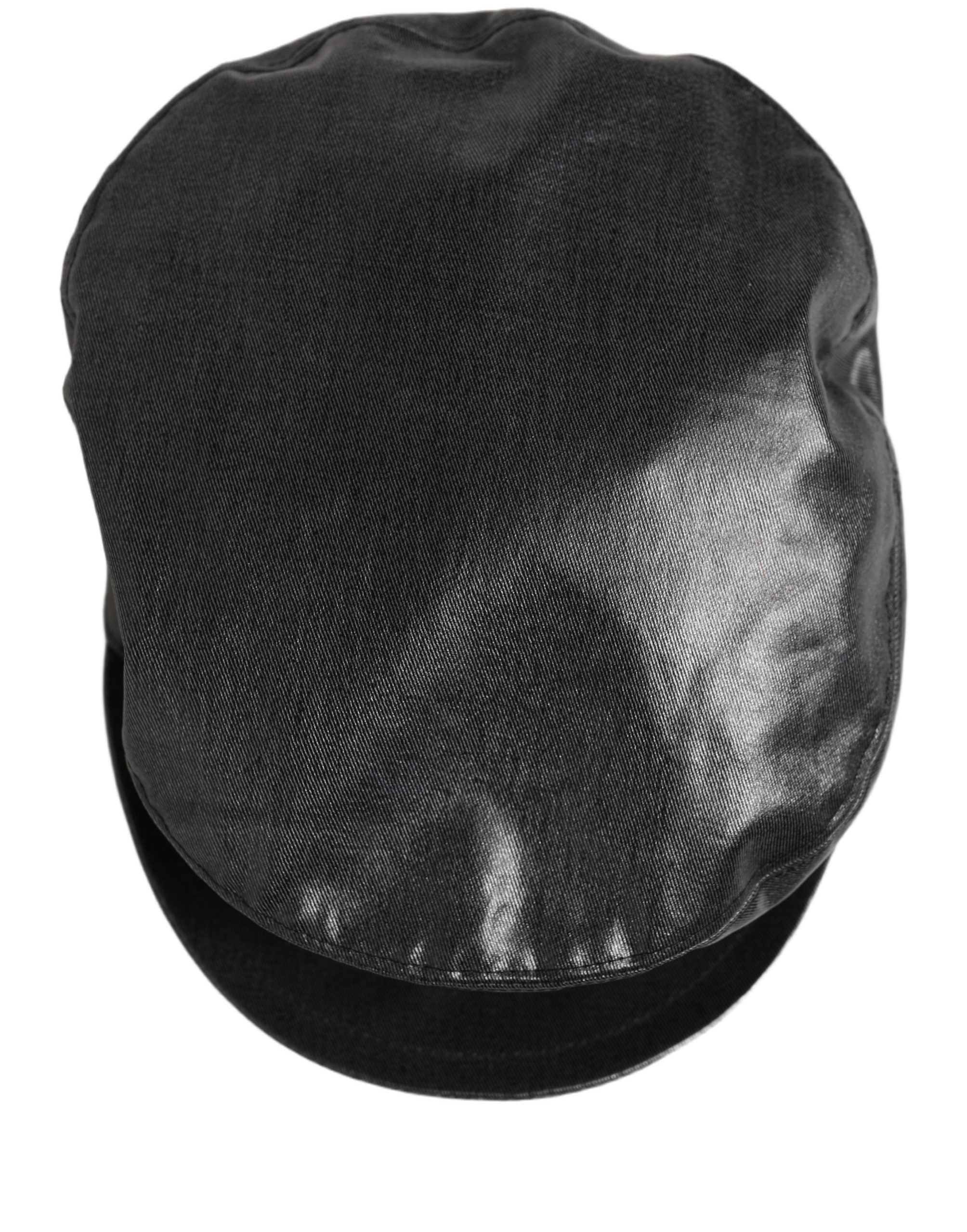 Dolce & Gabbana Black Cotton Gold DG Chain Baker Boy Capello Hat