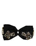 Dolce & Gabbana Black Silk Crystal Embellishment One Size Headband