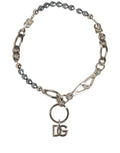 Dolce & Gabbana Silver Tone Chain Signature DG Logo Pendant Necklace