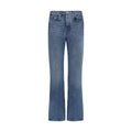Off-White Blue Cotton Straight-Leg Jeans